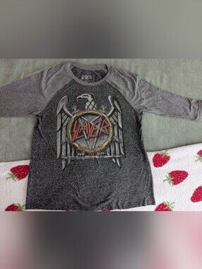Slayer Women's Grey Long Sleeve Raglan Tee